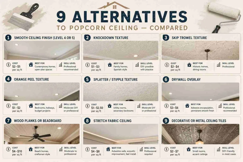 9 alternatives to popcorn ceiling