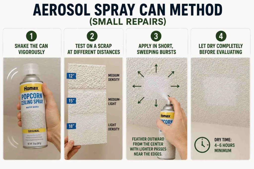 Aerosol popcorn ceiling repair guide