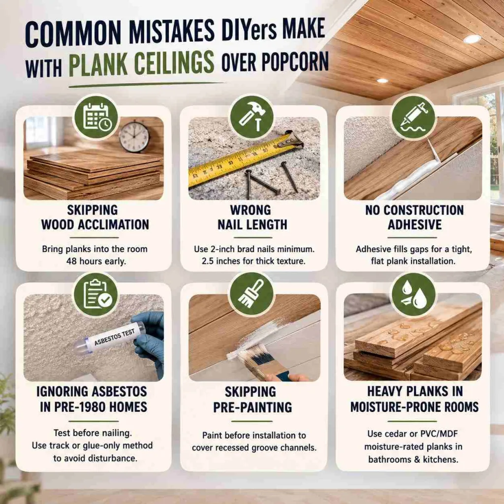 Common DIY plank ceiling mistakes