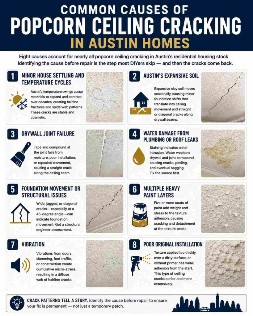 Common causes of ceiling cracks in Austin