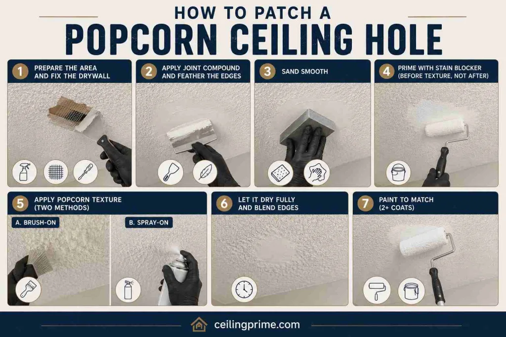 How to patch a popcorn ceiling