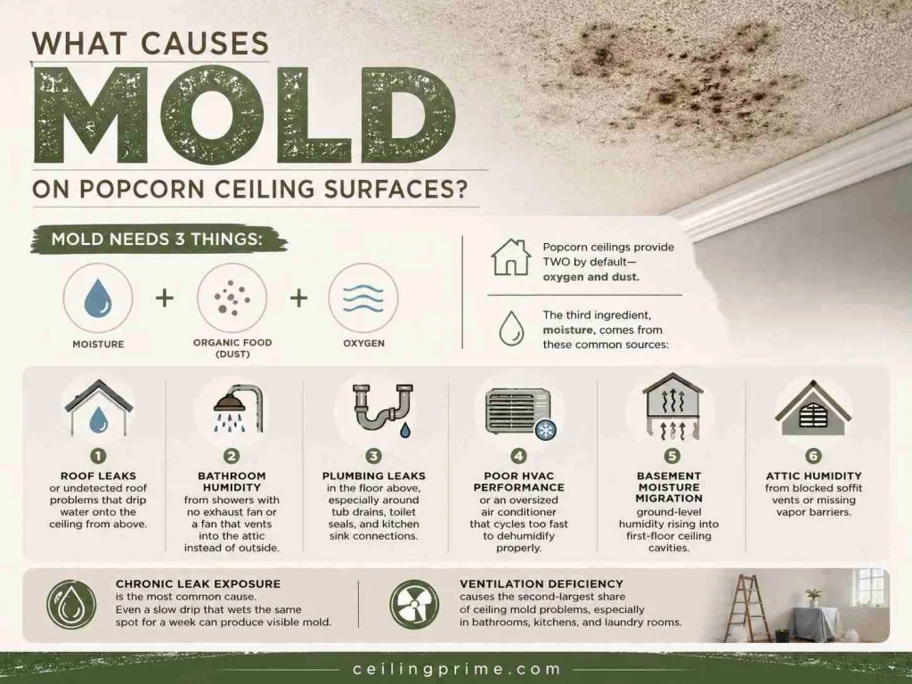 Mold causes on popcorn ceilings