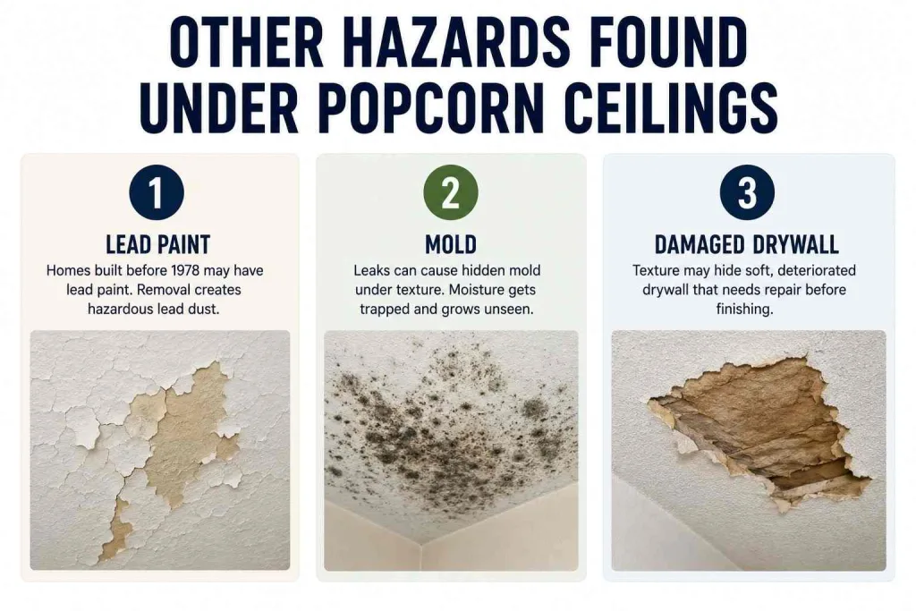 Other hazards under popcorn ceilings