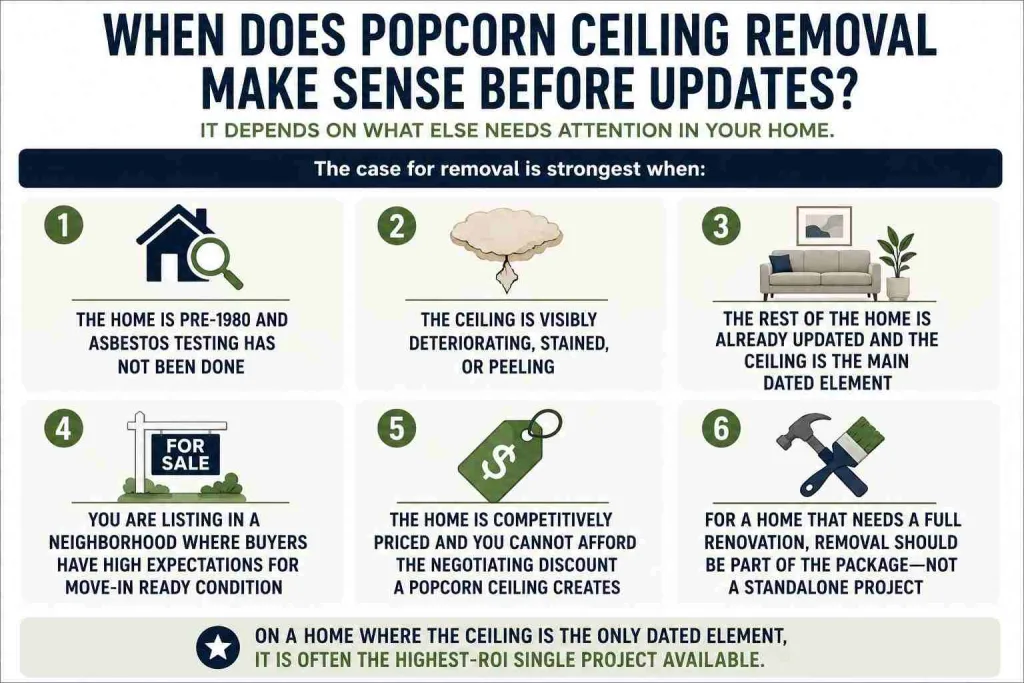 Popcorn ceiling removal decision guide