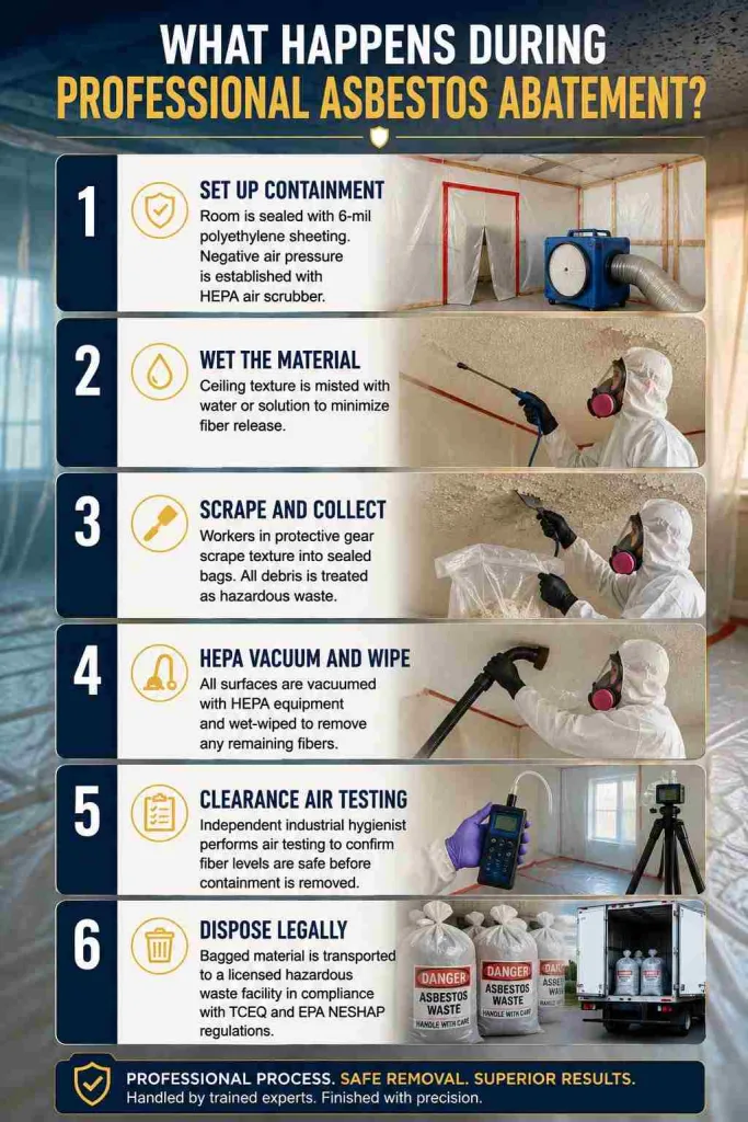 What happens during asbestos abatement?