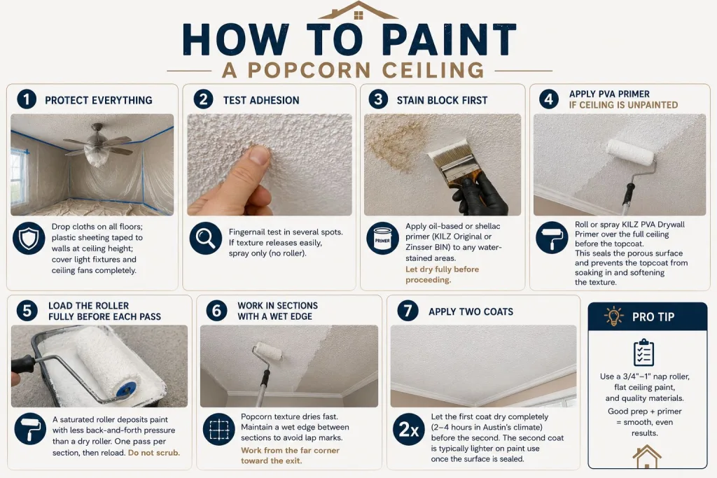 painting a popcorn ceiling complete step by step guide