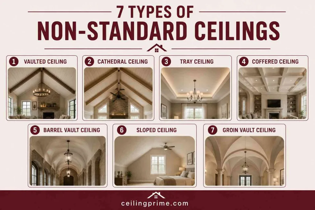 7 types of non-standard ceilings