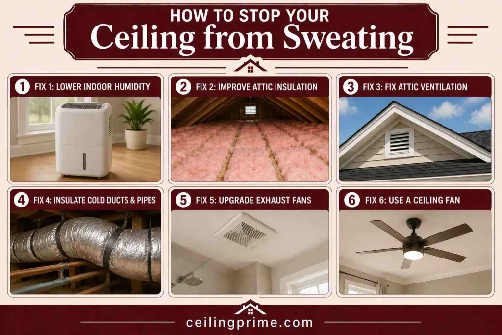 Wondering why is my ceiling sweating? Discover six simple fixes to stop indoor moisture today.