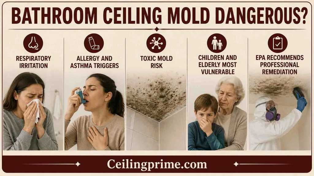 Understand potential health hazards, symptoms, and safety concerns linked to mold on bathroom ceiling spaces.