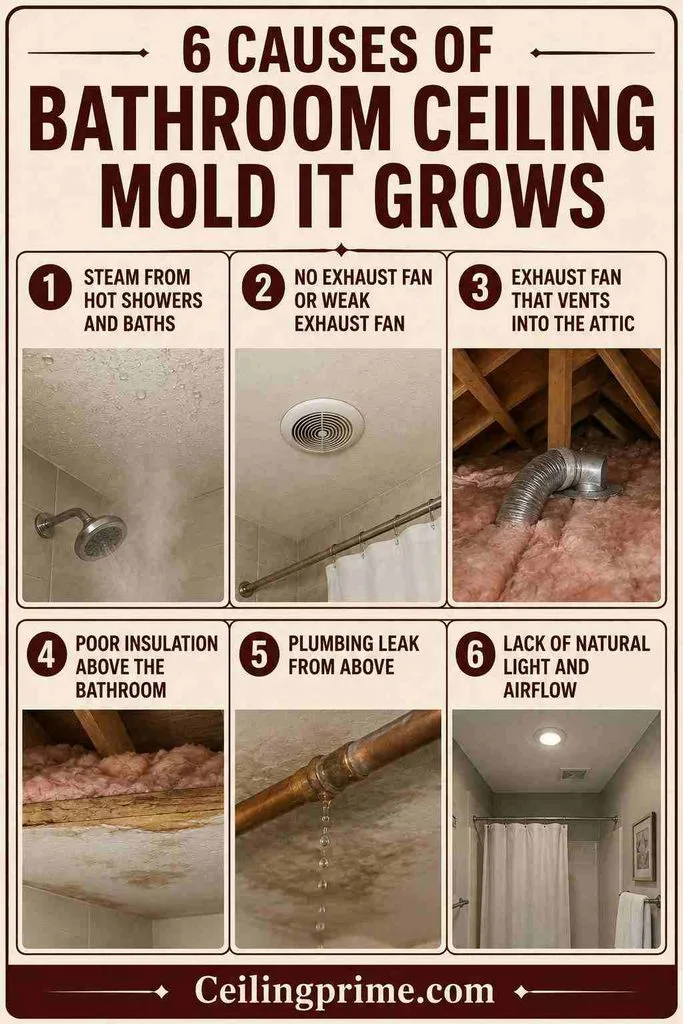 Discover common causes, prevention tips, and health risks associated with mold on bathroom ceiling growth.