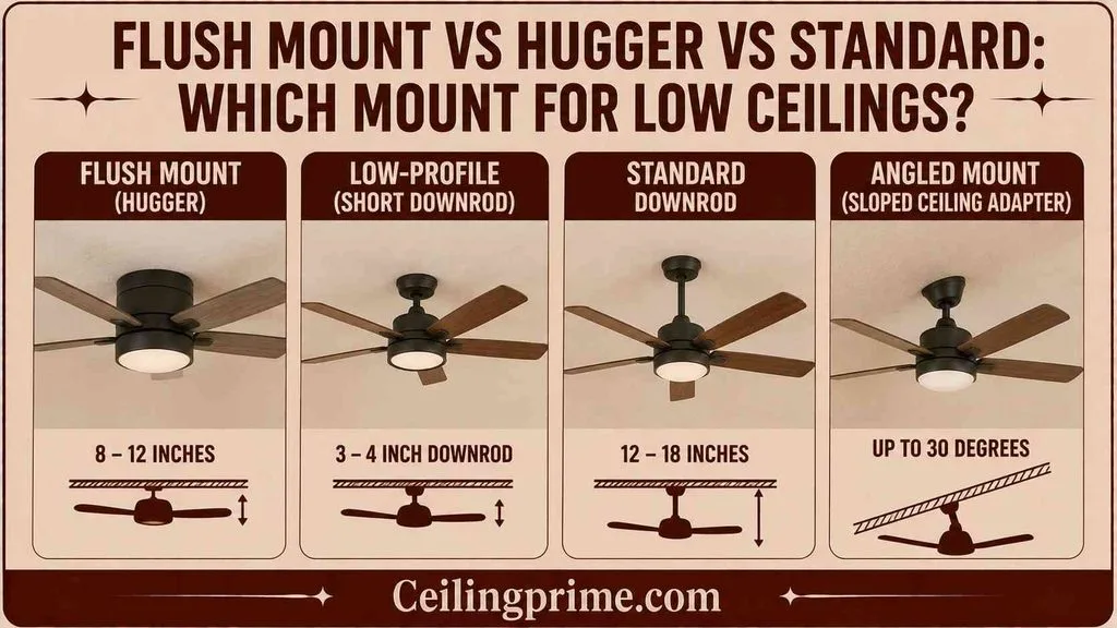 Learn step-by-step instructions to safely install a flush mount ceiling fan for low ceiling spaces.
