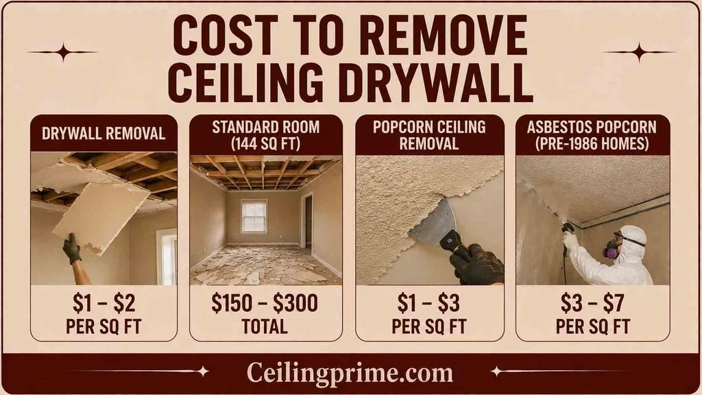 Discover the estimated cost to replace ceiling drywall depending on the specific room.
