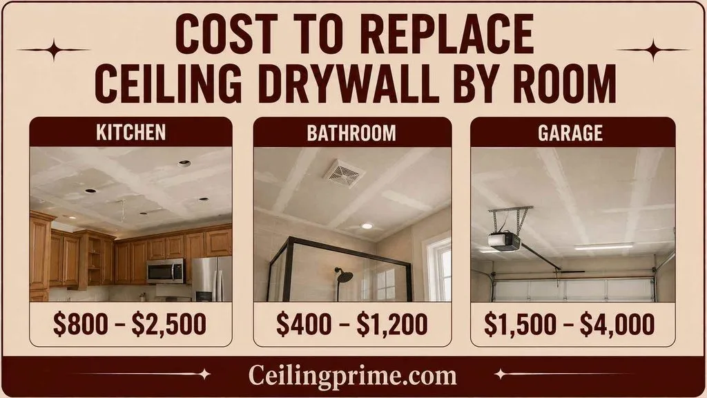 Understand demolition expenses before calculating the overall cost to replace ceiling drywall in home.