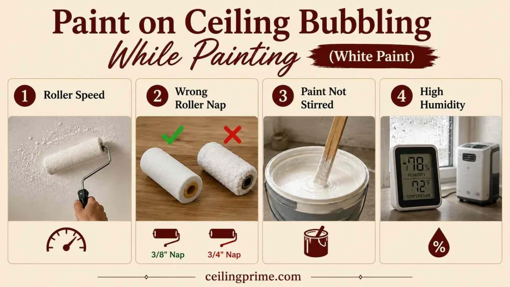 Prevent paint on ceiling bubbling with proper technique and tools.