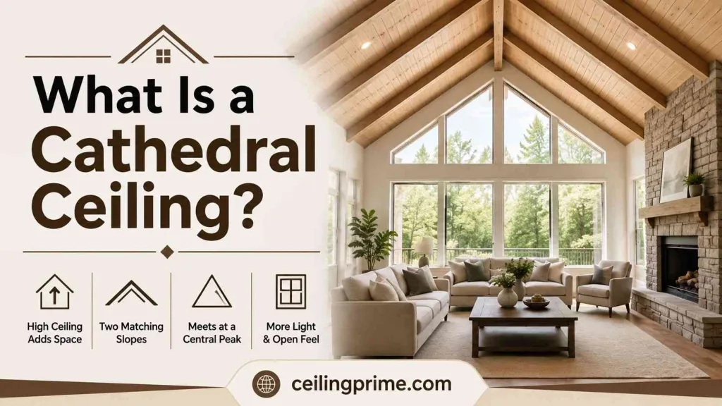 Discover what is cathedral ceiling framing with high symmetrical peaks.