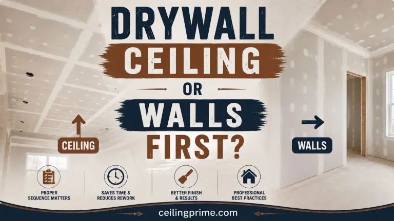 drywall ceiling or walls first