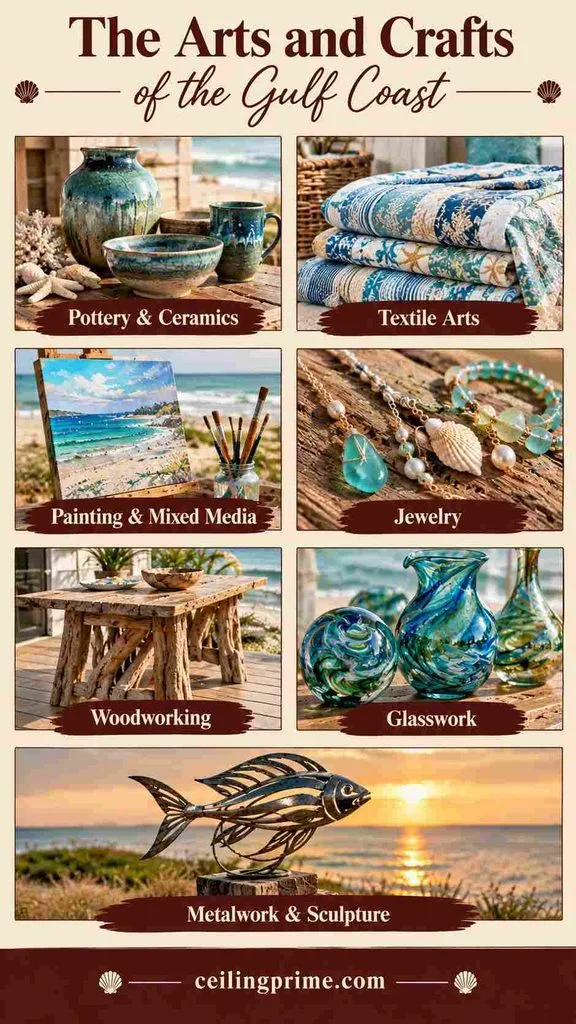 Explore unique local Arts Thunder on the Gulf Crafts showcasing incredible pottery, textiles, and handmade jewelry.
